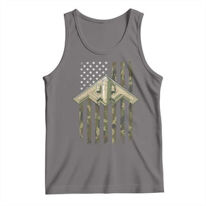 Retro Camo B2 Spirit Tank Top B-2 Bomber Stealth Aircraft Camouflage US Flag Patriotic TS10 Deep Heather Print Your Wear