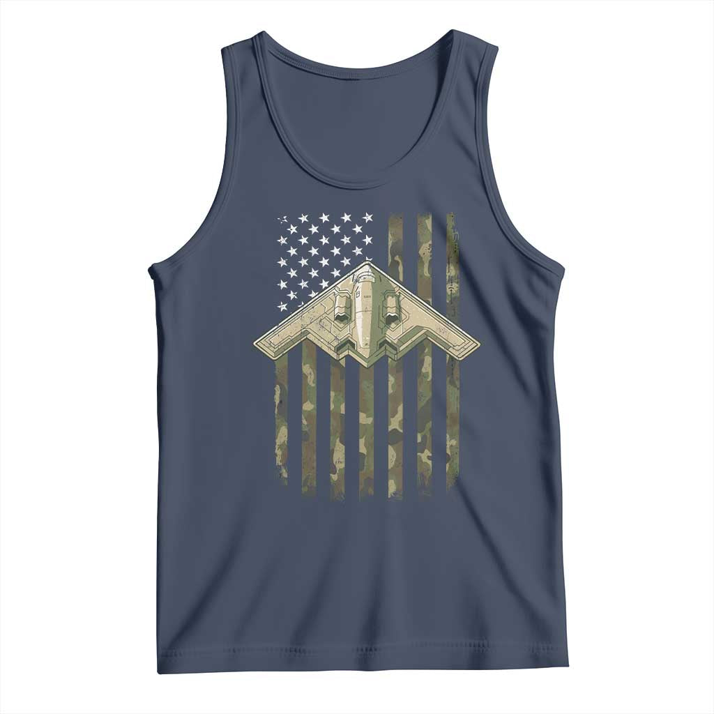 Retro Camo B2 Spirit Tank Top B-2 Bomber Stealth Aircraft Camouflage US Flag Patriotic TS10 Navy Print Your Wear