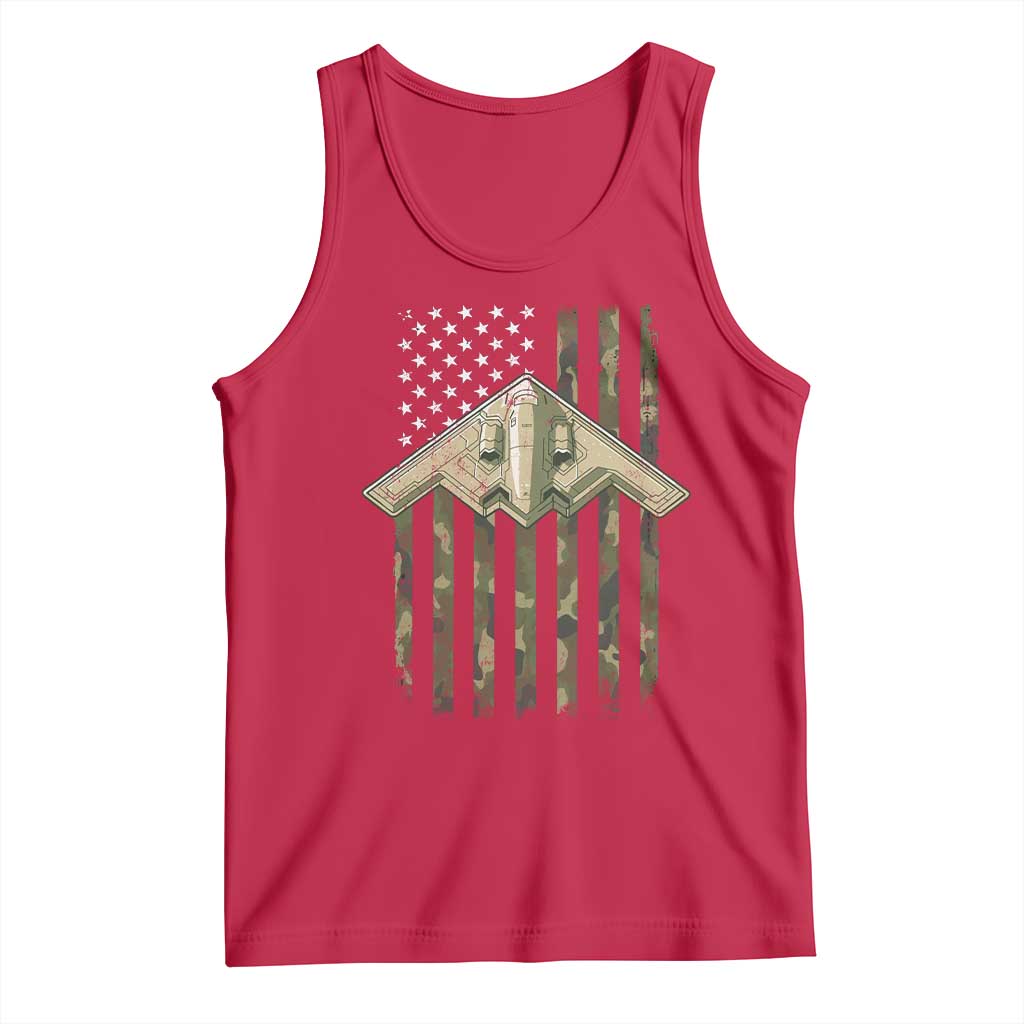 Retro Camo B2 Spirit Tank Top B-2 Bomber Stealth Aircraft Camouflage US Flag Patriotic TS10 Red Print Your Wear