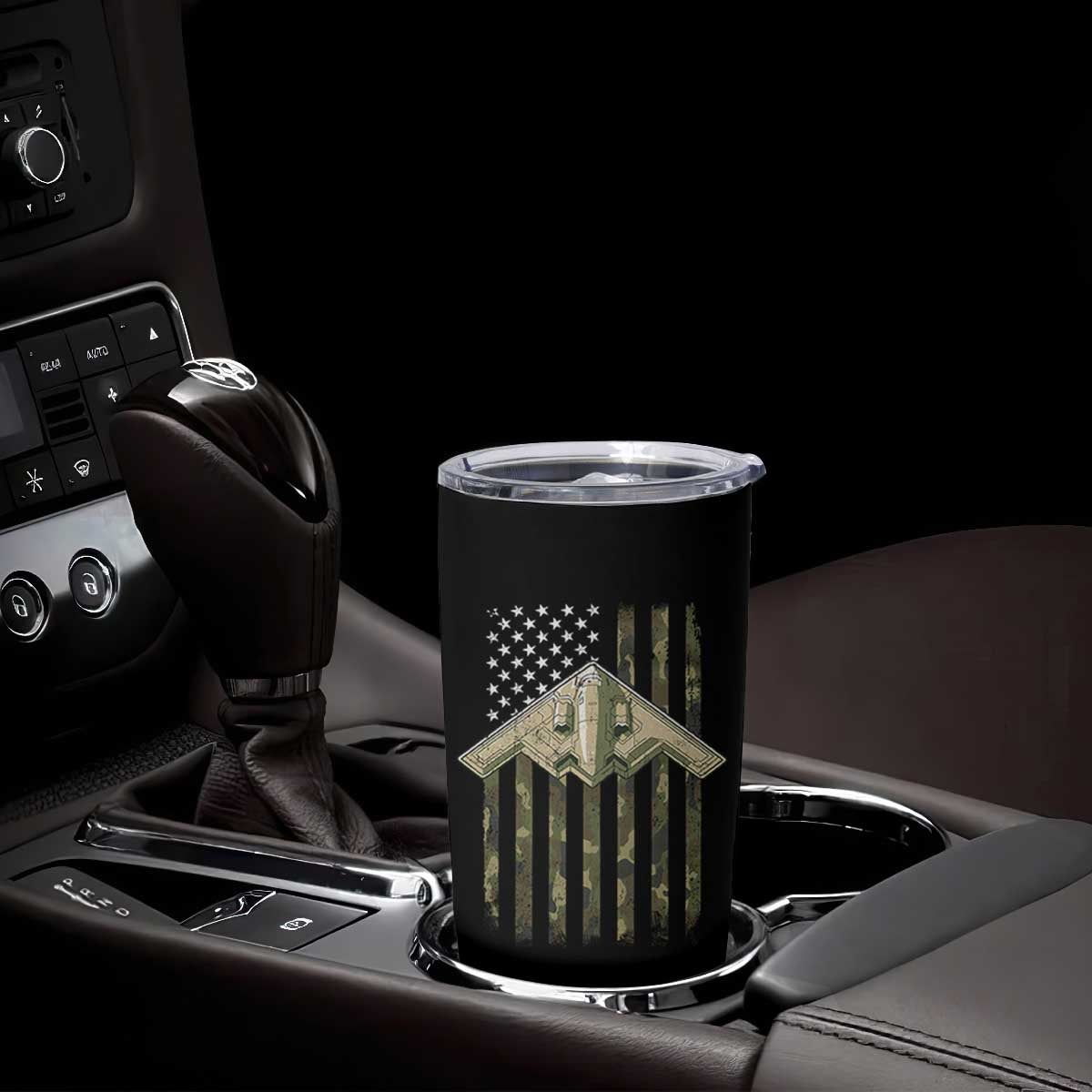 Retro Camo B2 Spirit Tumbler Cup B-2 Bomber Stealth Aircraft Camouflage US Flag Patriotic TS10 Print Your Wear