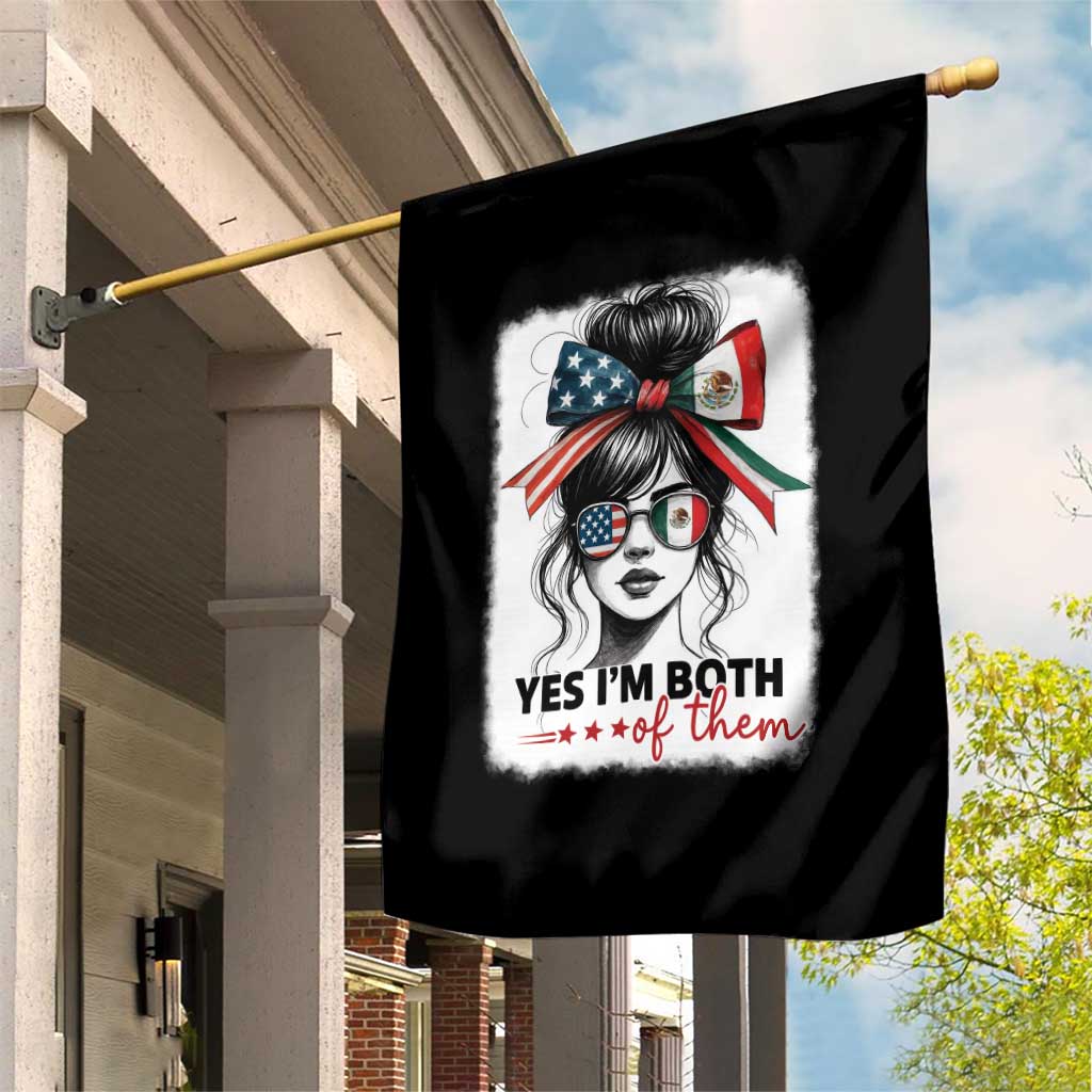 American Mexican Roots Garden Flag Messy Bun Mexico America Half American Flag TS10 Print Your Wear