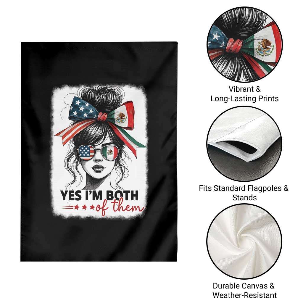 American Mexican Roots Garden Flag Messy Bun Mexico America Half American Flag TS10 Print Your Wear