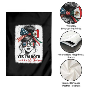 American Mexican Roots Garden Flag Messy Bun Mexico America Half American Flag TS10 Print Your Wear