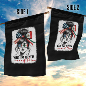 American Mexican Roots Garden Flag Messy Bun Mexico America Half American Flag TS10 Print Your Wear