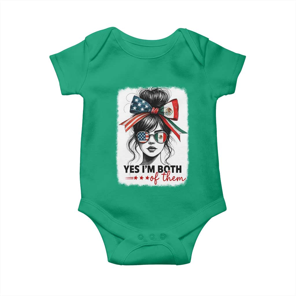 American Mexican Roots Baby Onesie Messy Bun Mexico America Half American Flag TS10 Irish Green Print Your Wear