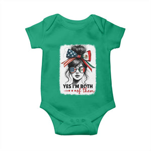 American Mexican Roots Baby Onesie Messy Bun Mexico America Half American Flag TS10 Irish Green Print Your Wear