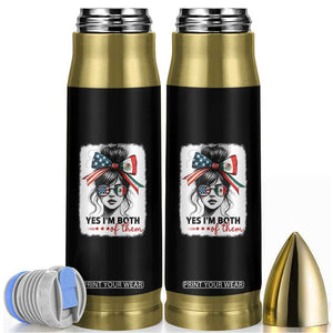 American Mexican Roots Bullet Tumbler Messy Bun Mexico America Half American Flag TS10 Black Print Your Wear