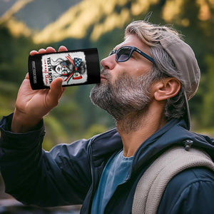 American Mexican Roots 4 in 1 Can Cooler Tumbler Messy Bun Mexico America Half American Flag TS10 Print Your Wear