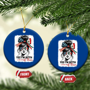 American Mexican Roots Ceramic Ornament Messy Bun Mexico America Half American Flag TS10 1pc Blue Print Your Wear