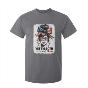 American Mexican Roots T Shirt For Kid Messy Bun Mexico America Half American Flag TS10 Charcoal Print Your Wear