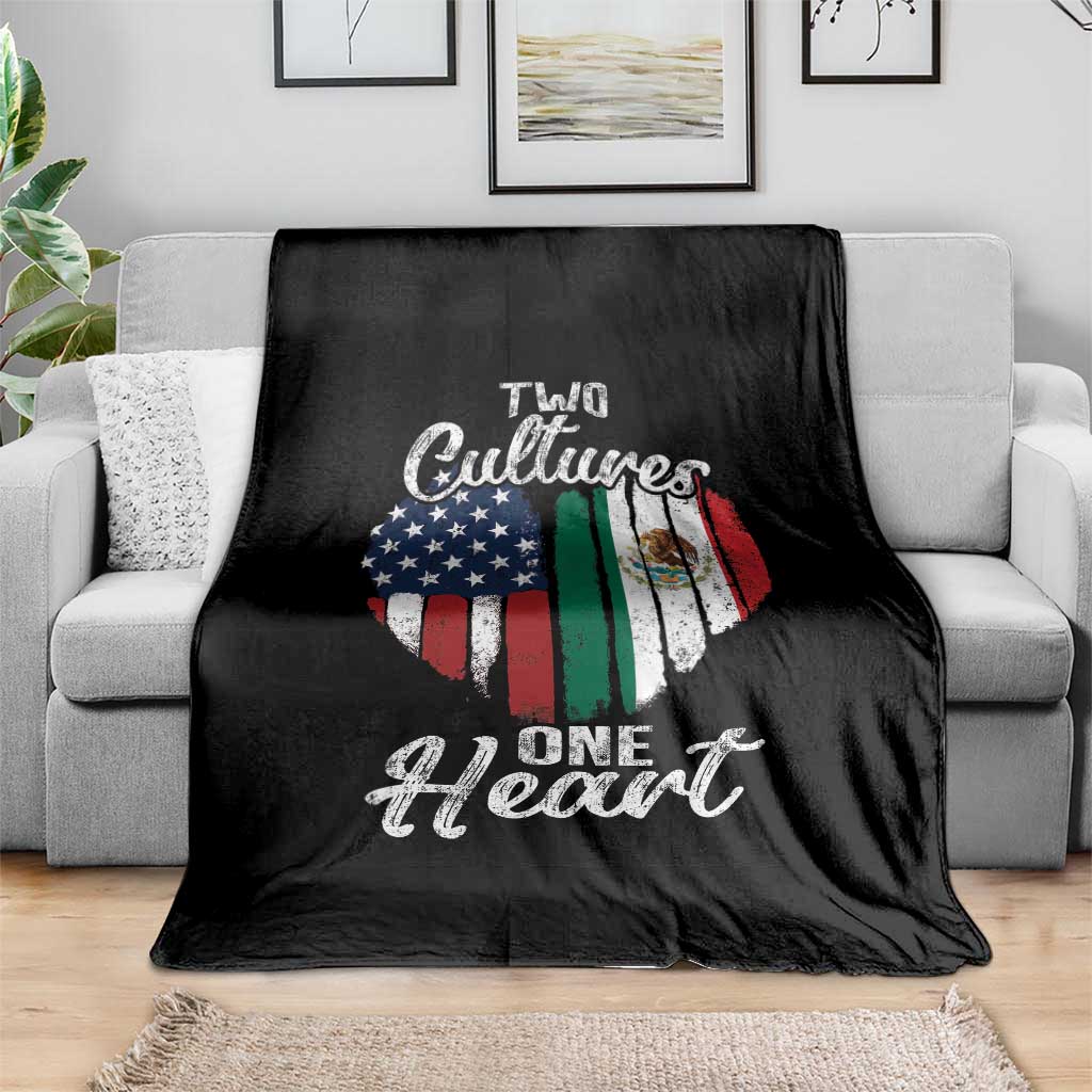Mexican Roots Throw Blanket Mexican American Flag Two Cultures One Heart TS10 Print Your Wear