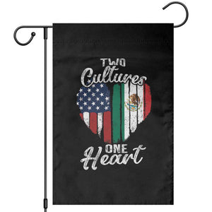 Mexican Roots Garden Flag Mexican American Flag Two Cultures One Heart TS10 Black Print Your Wear
