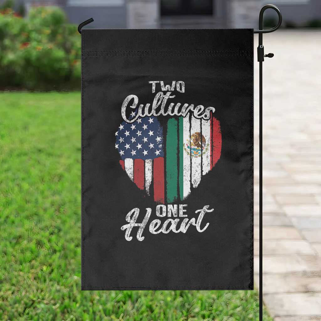 Mexican Roots Garden Flag Mexican American Flag Two Cultures One Heart TS10 Print Your Wear
