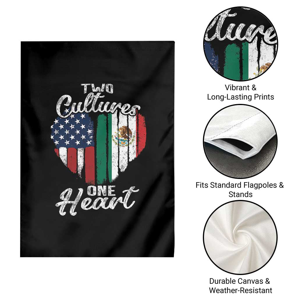 Mexican Roots Garden Flag Mexican American Flag Two Cultures One Heart TS10 Print Your Wear
