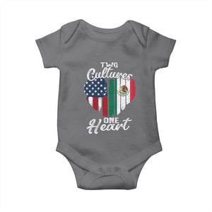 Mexican Roots Baby Onesie Mexican American Flag Two Cultures One Heart TS10 Charcoal Print Your Wear