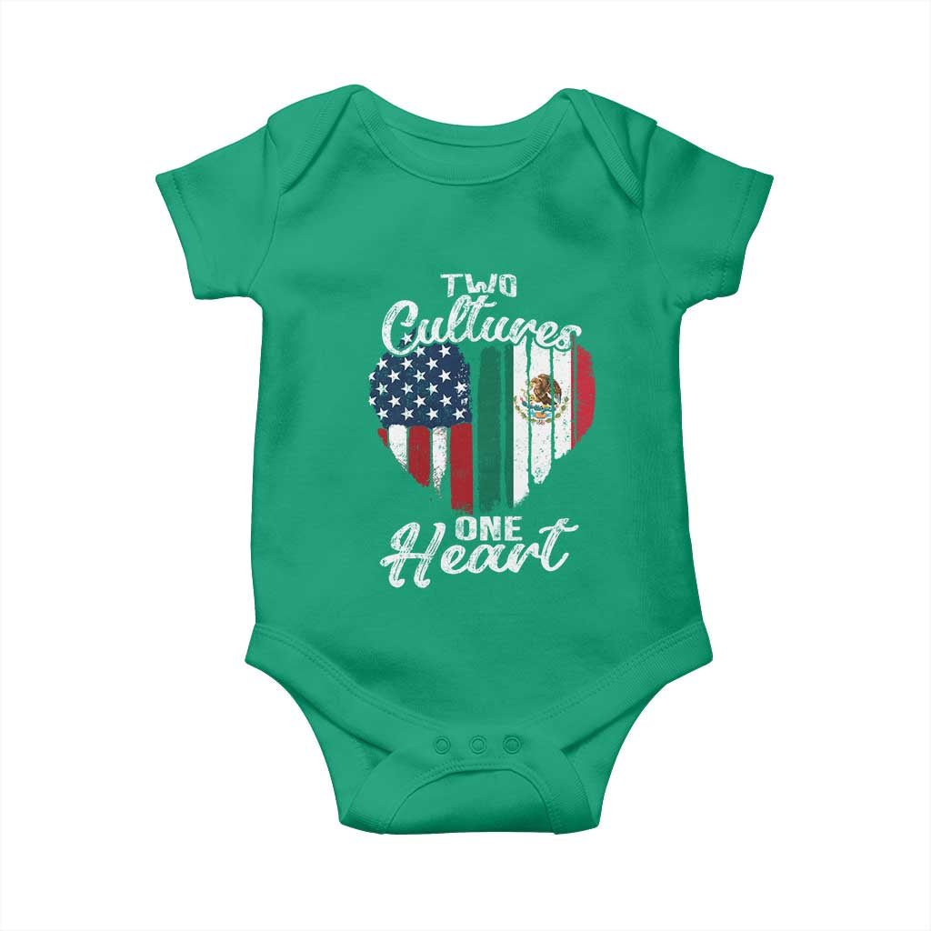 Mexican Roots Baby Onesie Mexican American Flag Two Cultures One Heart TS10 Irish Green Print Your Wear