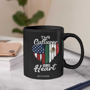 Mexican Roots Coffee Mug Mexican American Flag Two Cultures One Heart TS10 Print Your Wear