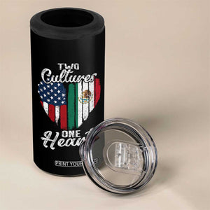 Mexican Roots 4 in 1 Can Cooler Tumbler Mexican American Flag Two Cultures One Heart TS10 Print Your Wear
