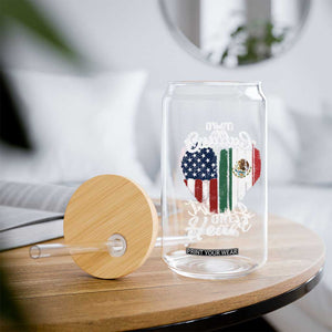 Mexican Roots Glass Can Mexican American Flag Two Cultures One Heart TS10 Print Your Wear