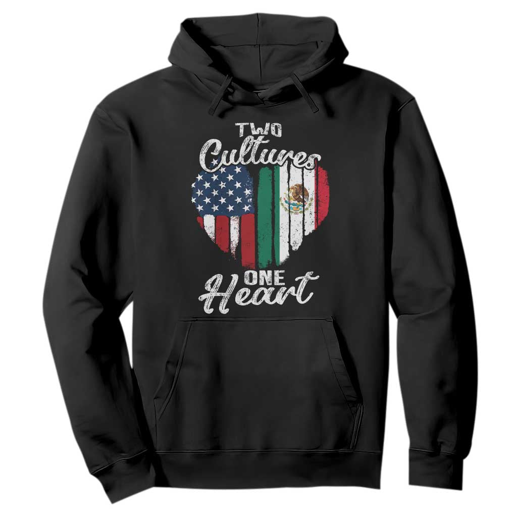 Mexican Roots Hoodie Mexican American Flag Two Cultures One Heart TS10 Black Print Your Wear