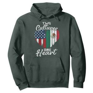 Mexican Roots Hoodie Mexican American Flag Two Cultures One Heart TS10 Dark Forest Green Print Your Wear