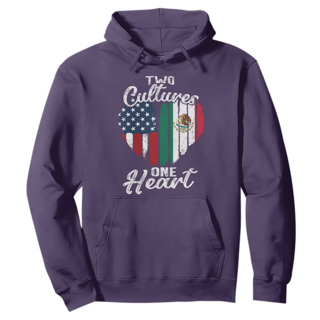 Mexican Roots Hoodie Mexican American Flag Two Cultures One Heart TS10 Purple Print Your Wear
