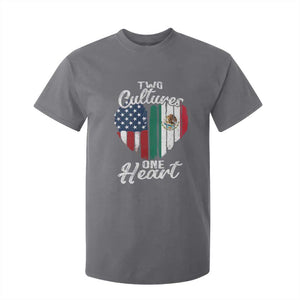 Mexican Roots T Shirt For Kid Mexican American Flag Two Cultures One Heart TS10 Charcoal Print Your Wear