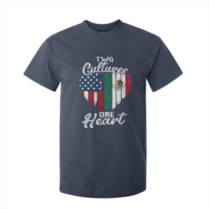 Mexican Roots T Shirt For Kid Mexican American Flag Two Cultures One Heart TS10 Navy Print Your Wear