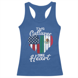 Mexican Roots Racerback Tank Top Mexican American Flag Two Cultures One Heart TS10 Royal Blue Print Your Wear