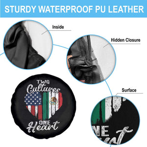 Mexican Roots Spare Tire Cover Mexican American Flag Two Cultures One Heart TS10 Print Your Wear