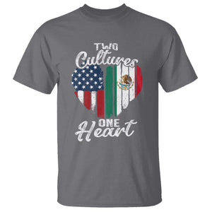 Mexican Roots T Shirt Mexican American Flag Two Cultures One Heart TS10 Charcoal Print Your Wear