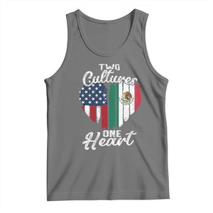 Mexican Roots Tank Top Mexican American Flag Two Cultures One Heart TS10 Black Heather Print Your Wear
