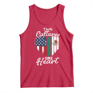 Mexican Roots Tank Top Mexican American Flag Two Cultures One Heart TS10 Red Print Your Wear