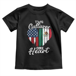 Mexican Roots Toddler T Shirt Mexican American Flag Two Cultures One Heart TS10 Black Print Your Wear