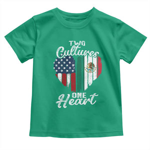 Mexican Roots Toddler T Shirt Mexican American Flag Two Cultures One Heart TS10 Irish Green Print Your Wear