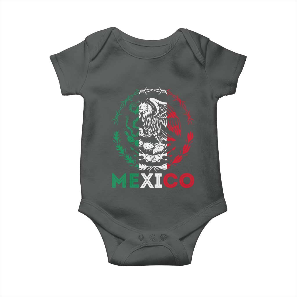 Mexico Coat of Arms Baby Onesie Eagle Mexican Flag Mexico Heritage Roots TS10 Dark Heather Print Your Wear