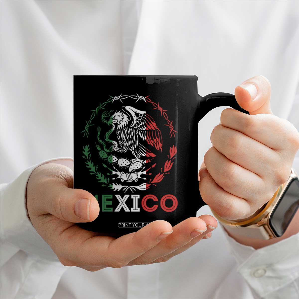 Mexico Coat of Arms Coffee Mug Eagle Mexican Flag Mexico Heritage Roots TS10 Print Your Wear