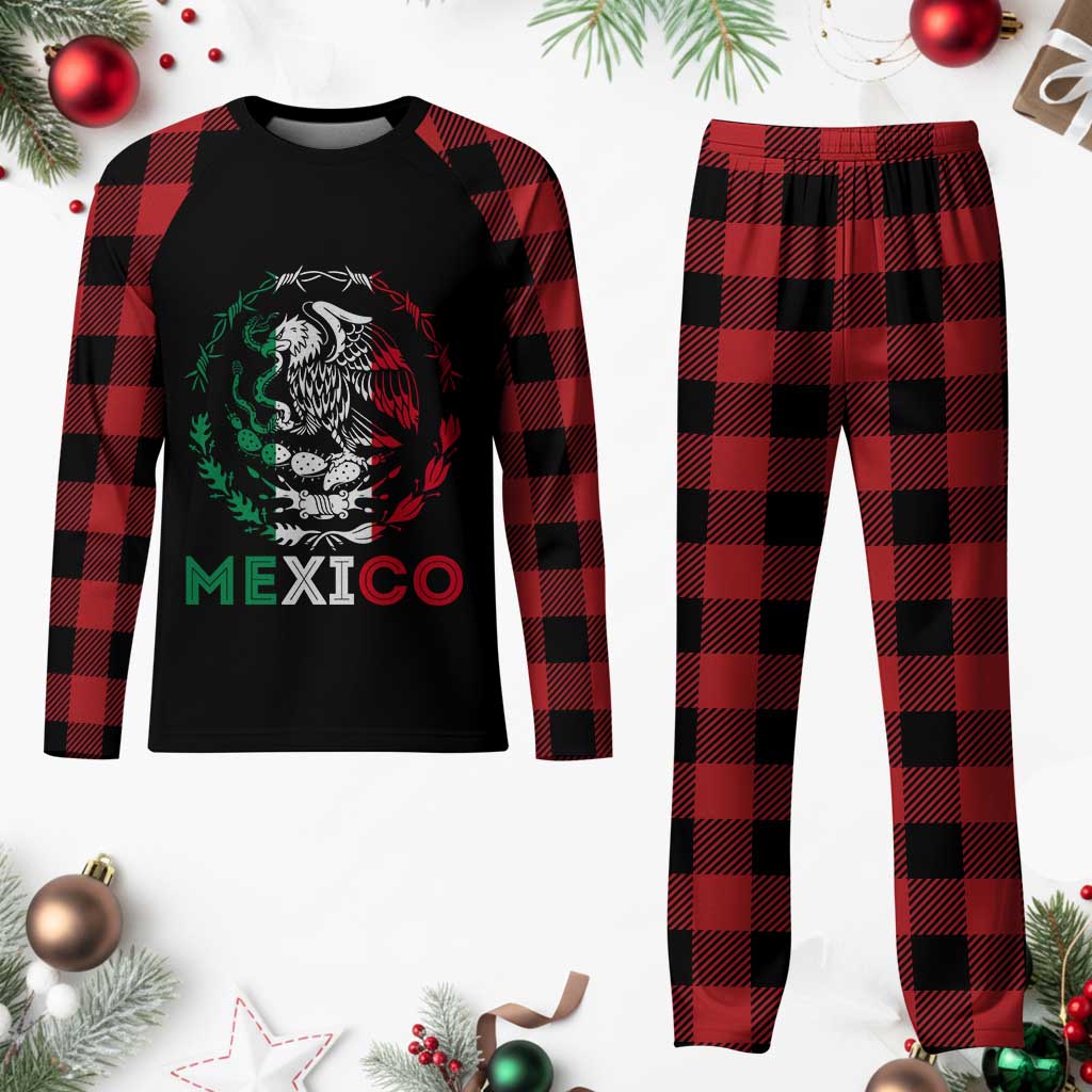 Mexico Coat of Arms Plaid Pajama Set Eagle Mexican Flag Mexico Heritage Roots TS10 Buffalo Plaid Print Your Wear