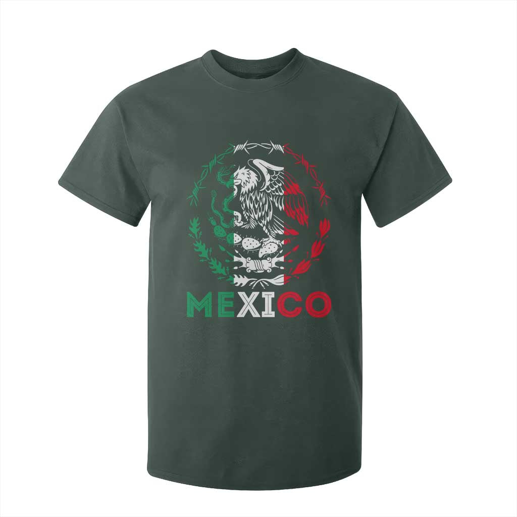 Mexico Coat of Arms T Shirt For Kid Eagle Mexican Flag Mexico Heritage Roots TS10 Dark Forest Green Print Your Wear