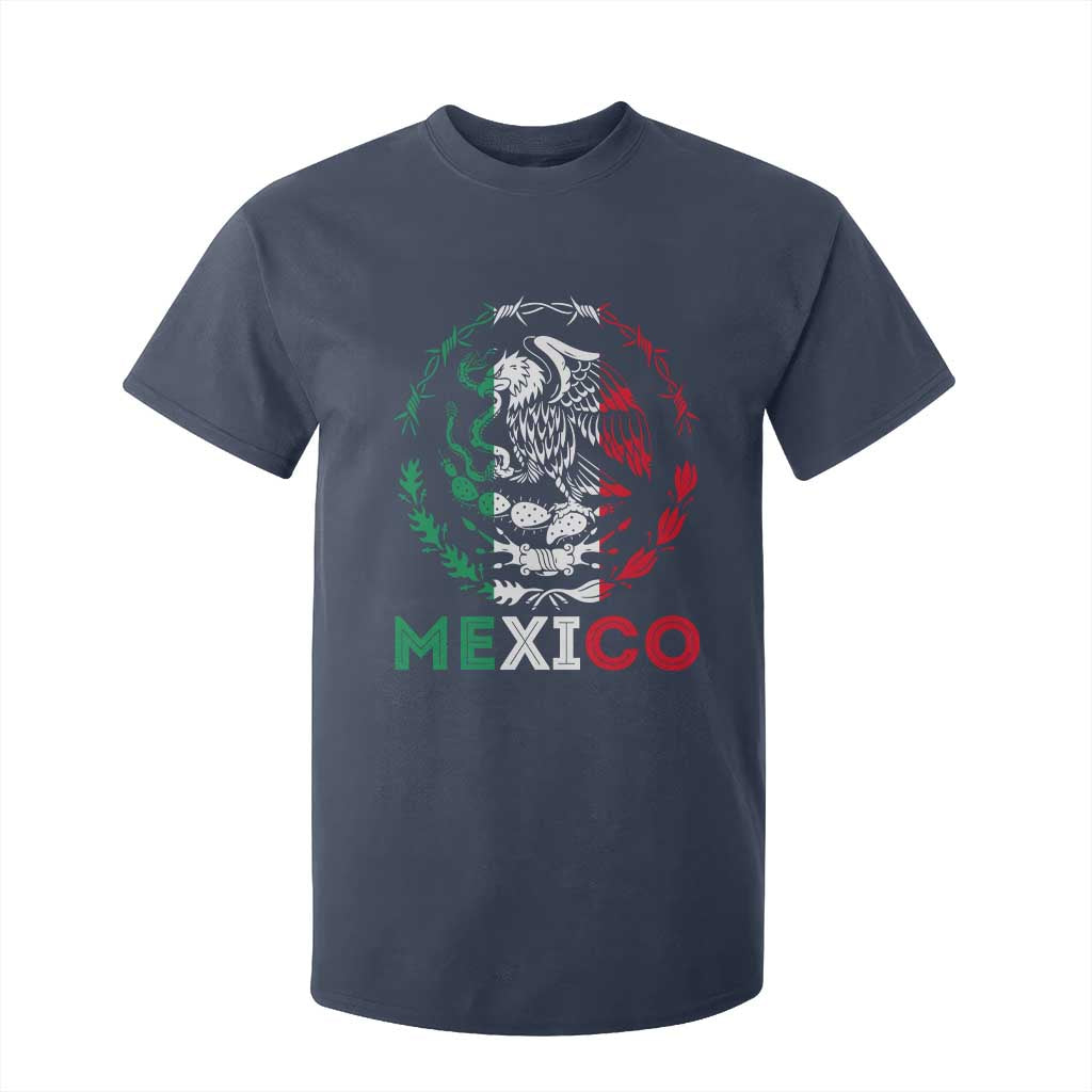 Mexico Coat of Arms T Shirt For Kid Eagle Mexican Flag Mexico Heritage Roots TS10 Navy Print Your Wear