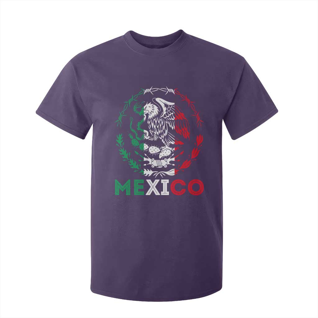 Mexico Coat of Arms T Shirt For Kid Eagle Mexican Flag Mexico Heritage Roots TS10 Purple Print Your Wear