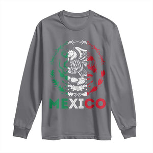 Mexico Coat of Arms Long Sleeve Shirt Eagle Mexican Flag Mexico Heritage Roots TS10 Charcoal Print Your Wear