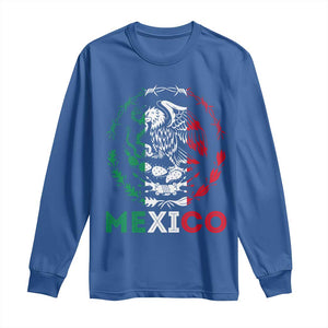Mexico Coat of Arms Long Sleeve Shirt Eagle Mexican Flag Mexico Heritage Roots TS10 Royal Blue Print Your Wear