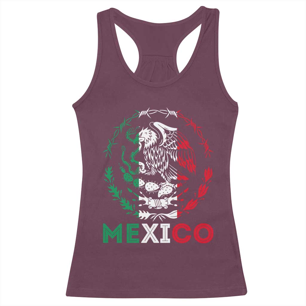 Mexico Coat of Arms Racerback Tank Top Eagle Mexican Flag Mexico Heritage Roots TS10 Maroon Print Your Wear