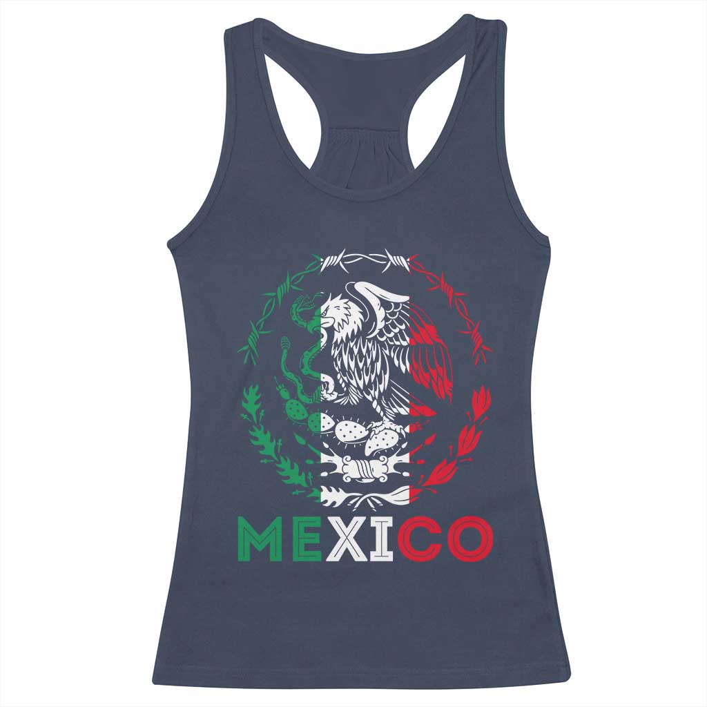 Mexico Coat of Arms Racerback Tank Top Eagle Mexican Flag Mexico Heritage Roots TS10 Navy Print Your Wear