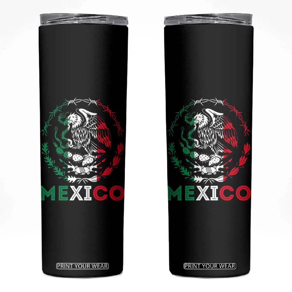 Mexico Coat of Arms Skinny Tumbler Eagle Mexican Flag Mexico Heritage Roots TS10 Black Print Your Wear