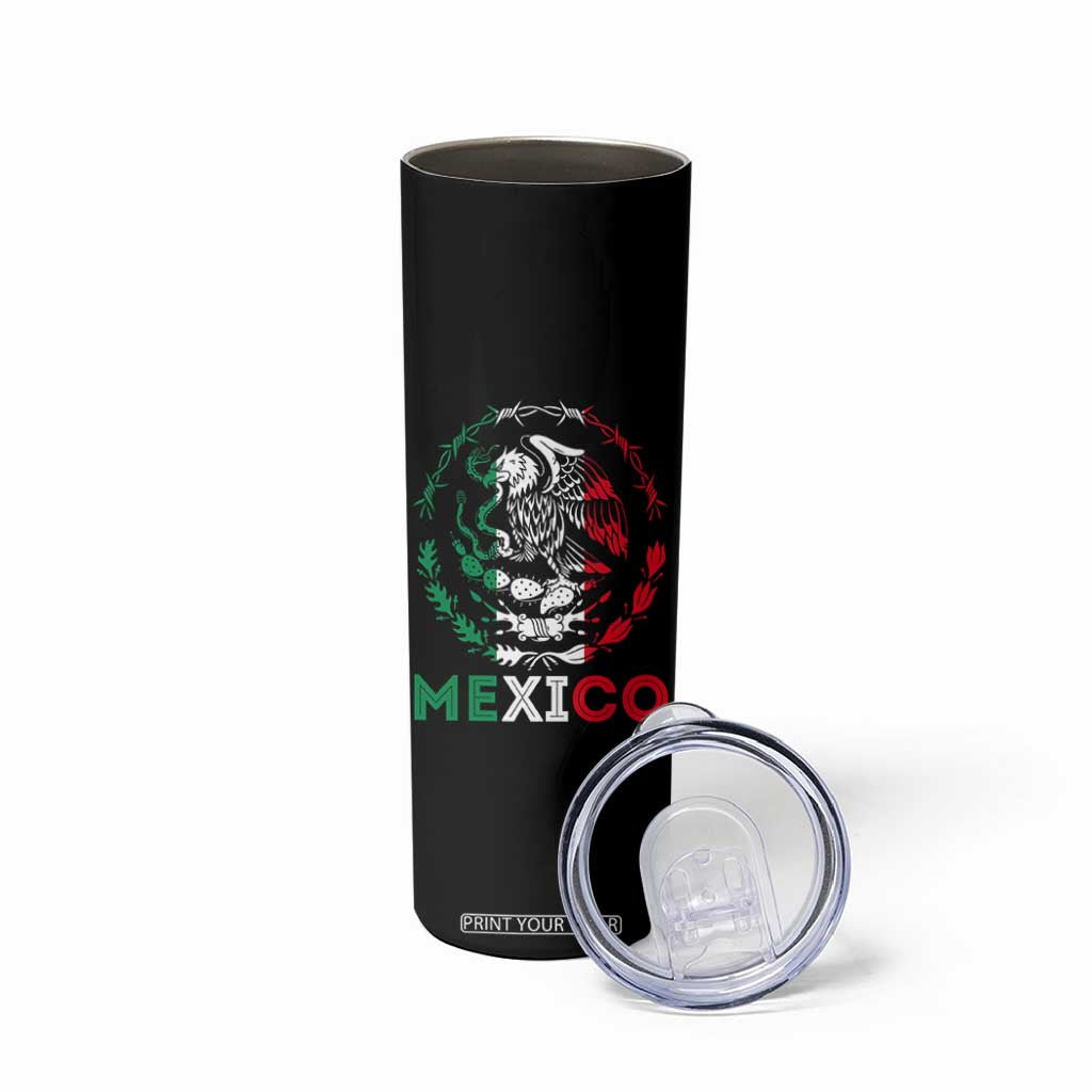 Mexico Coat of Arms Skinny Tumbler Eagle Mexican Flag Mexico Heritage Roots TS10 Print Your Wear