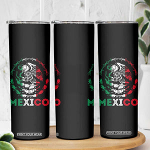 Mexico Coat of Arms Skinny Tumbler Eagle Mexican Flag Mexico Heritage Roots TS10 Print Your Wear