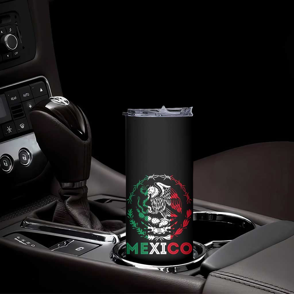 Mexico Coat of Arms Skinny Tumbler Eagle Mexican Flag Mexico Heritage Roots TS10 Print Your Wear