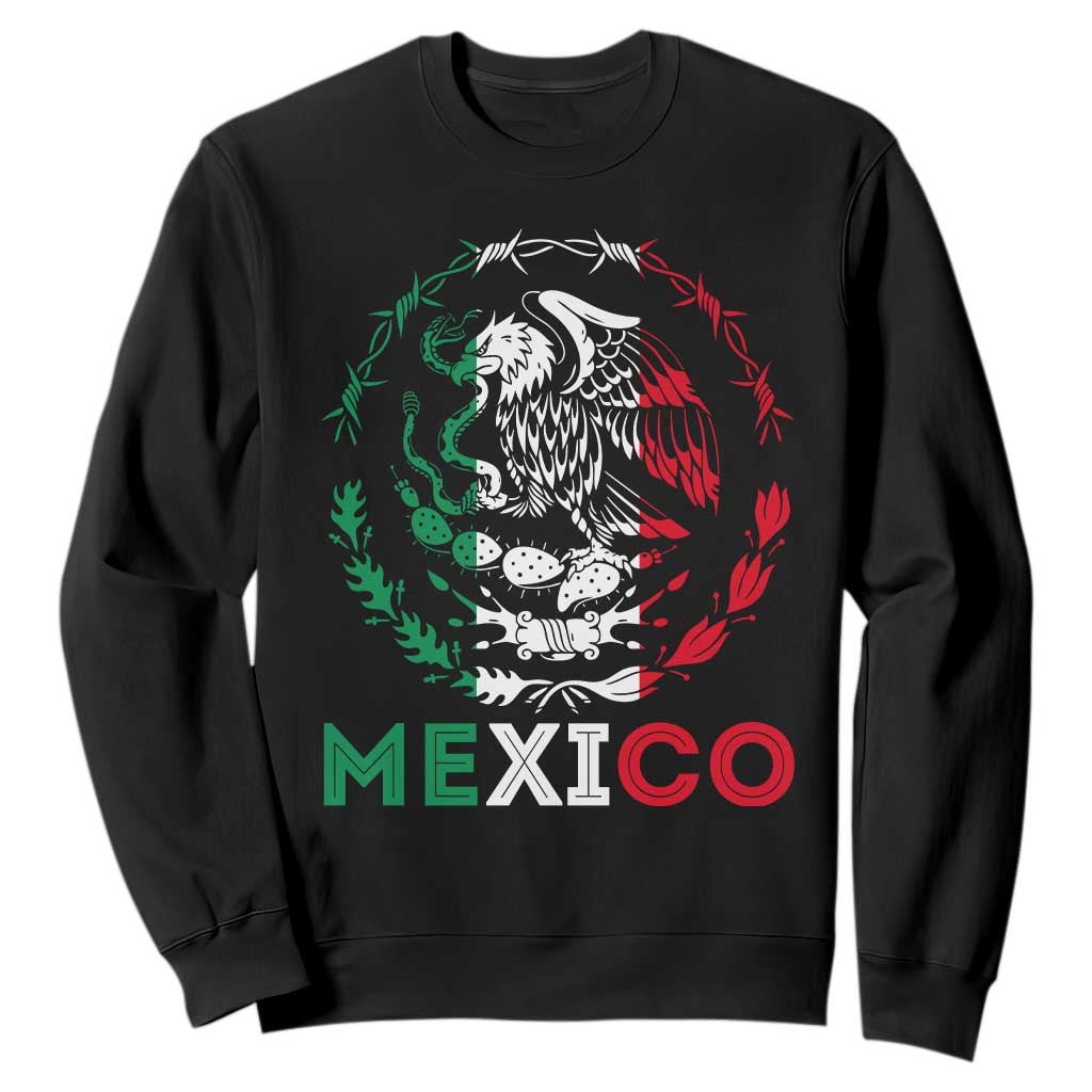 Mexico Coat of Arms Sweatshirt Eagle Mexican Flag Mexico Heritage Roots TS10 Black Print Your Wear
